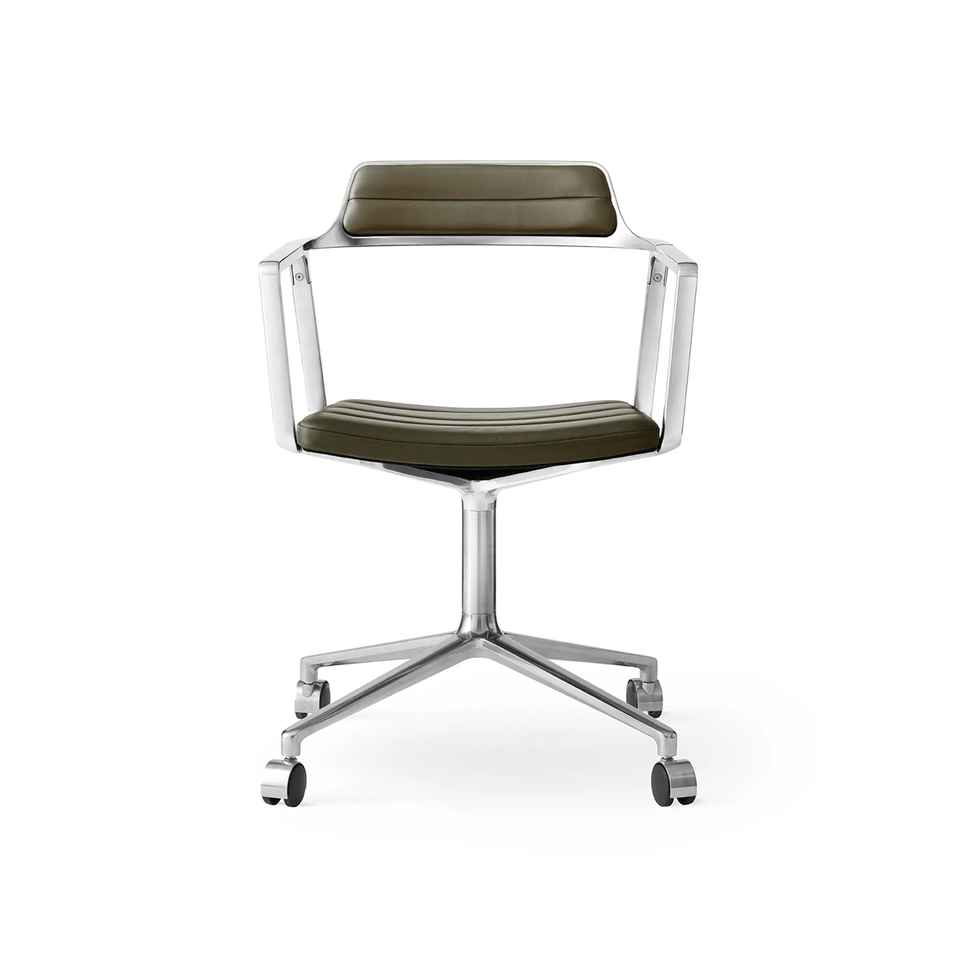 Vipp452 Swivel kontorsstol med hjul, Pol. aluminium-bosco green Vipp