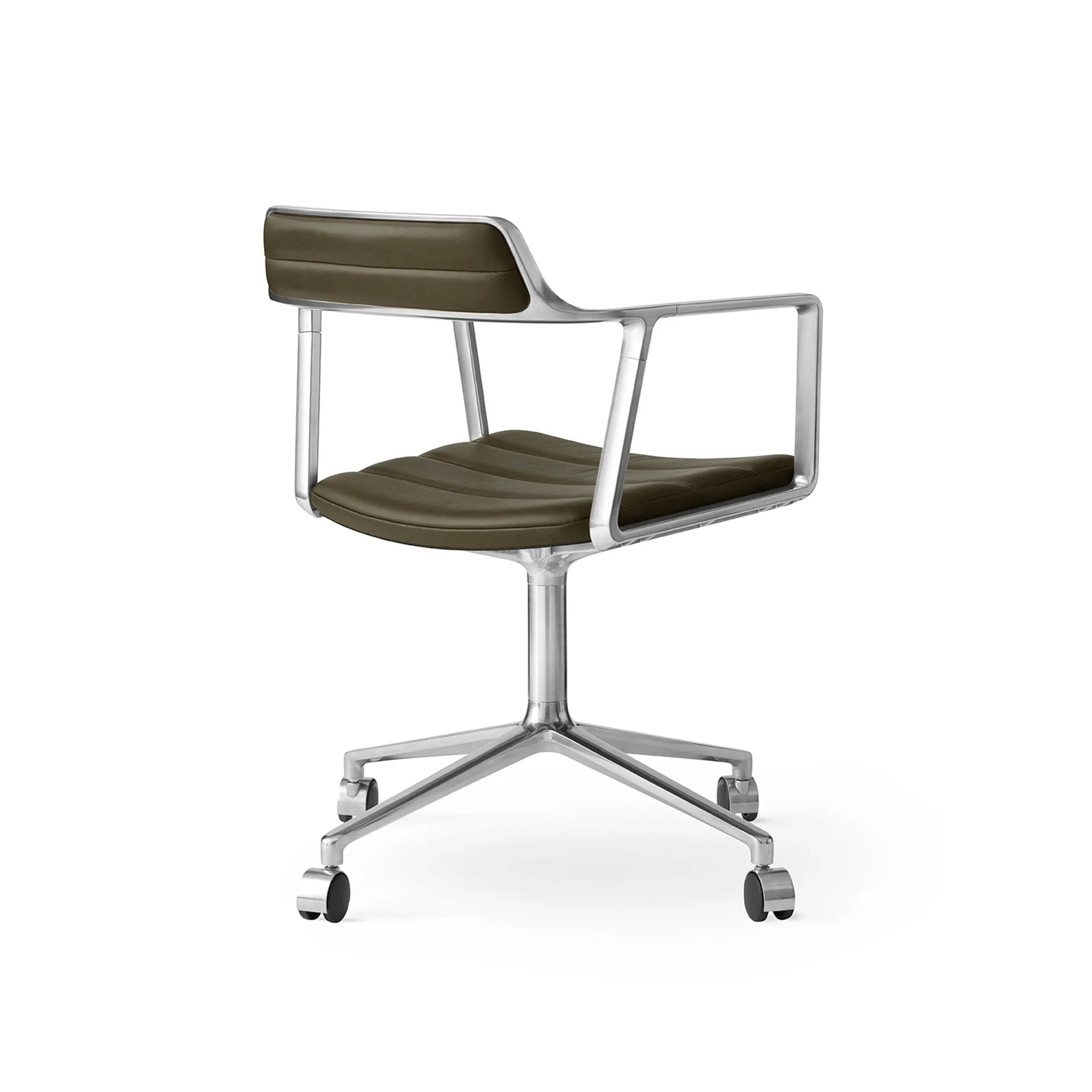 Vipp452 Swivel kontorsstol med hjul, Pol. aluminium-bosco green Vipp