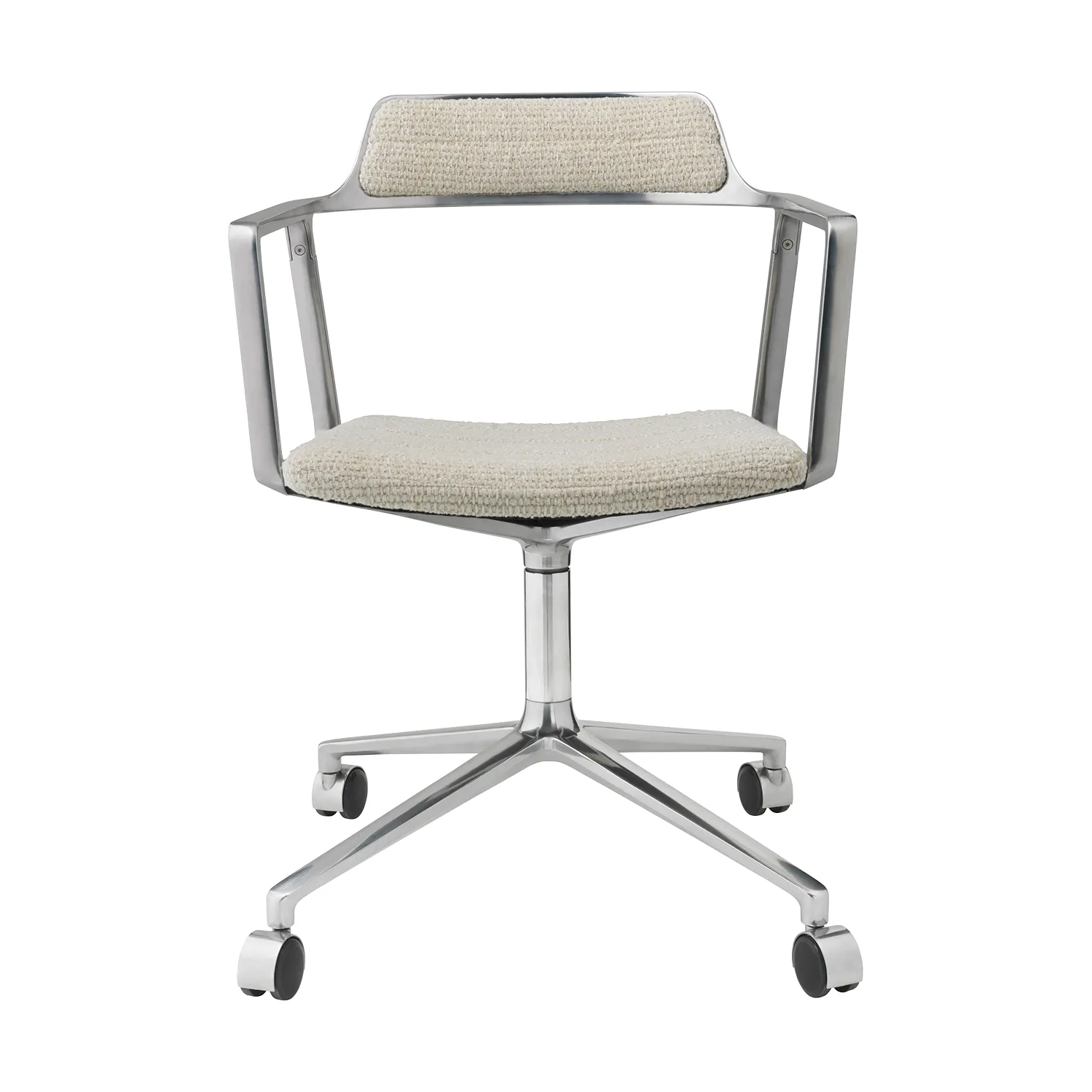 Vipp452 Swivel kontorsstol med hjul, Wavy off white-light grey-pol. aluminium Vipp