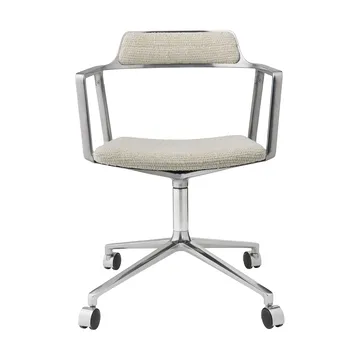 Vipp452 Swivel kontorsstol med hjul - Wavy off white-light grey-pol. aluminium - Vipp