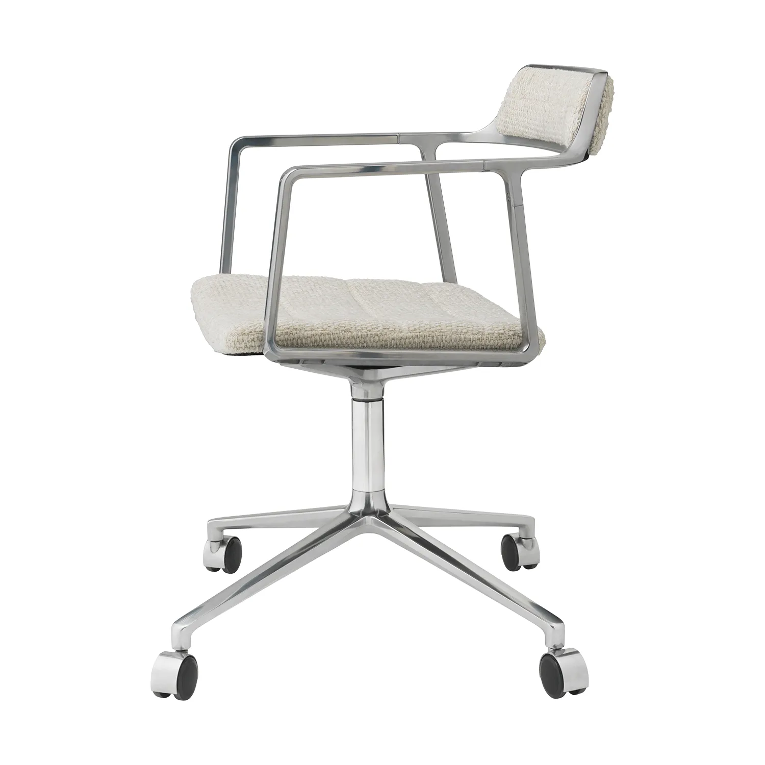 Vipp452 Swivel kontorsstol med hjul, Wavy off white-light grey-pol. aluminium Vipp