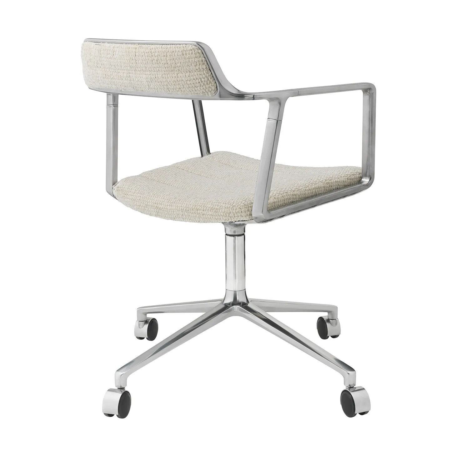 Vipp452 Swivel kontorsstol med hjul, Wavy off white-light grey-pol. aluminium Vipp