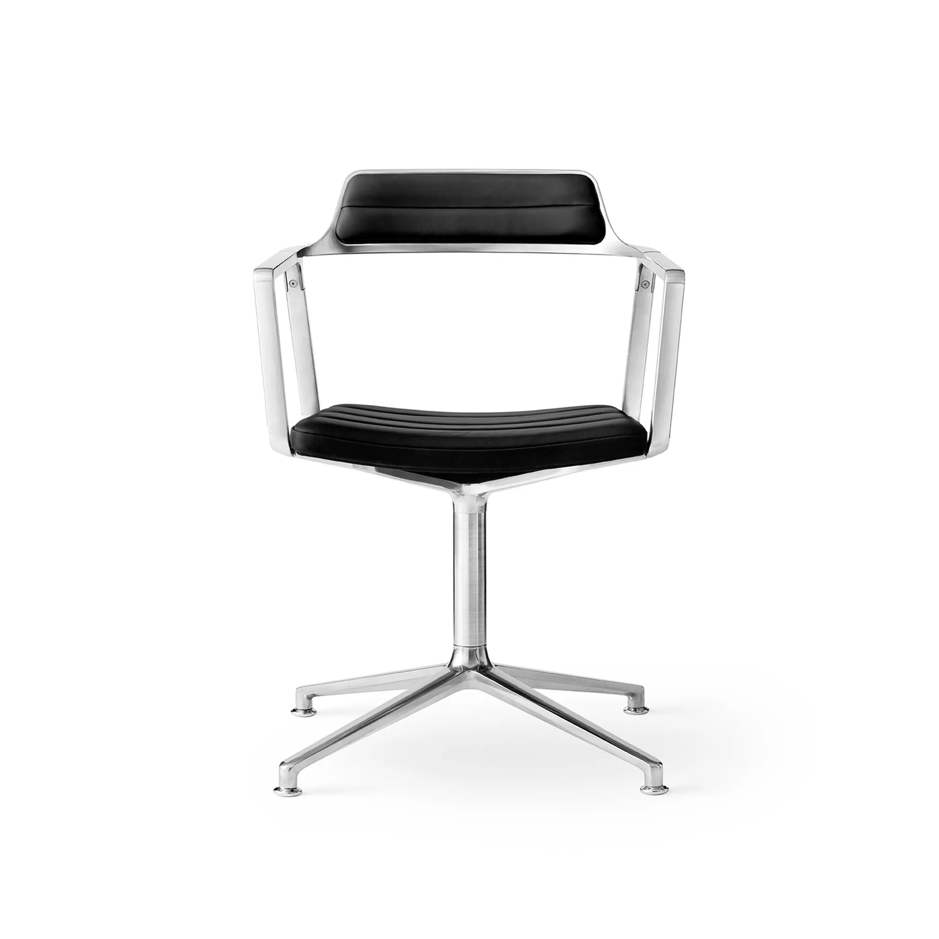 Vipp452 Swivel kontorsstol, Pol. aluminium-black leather Vipp