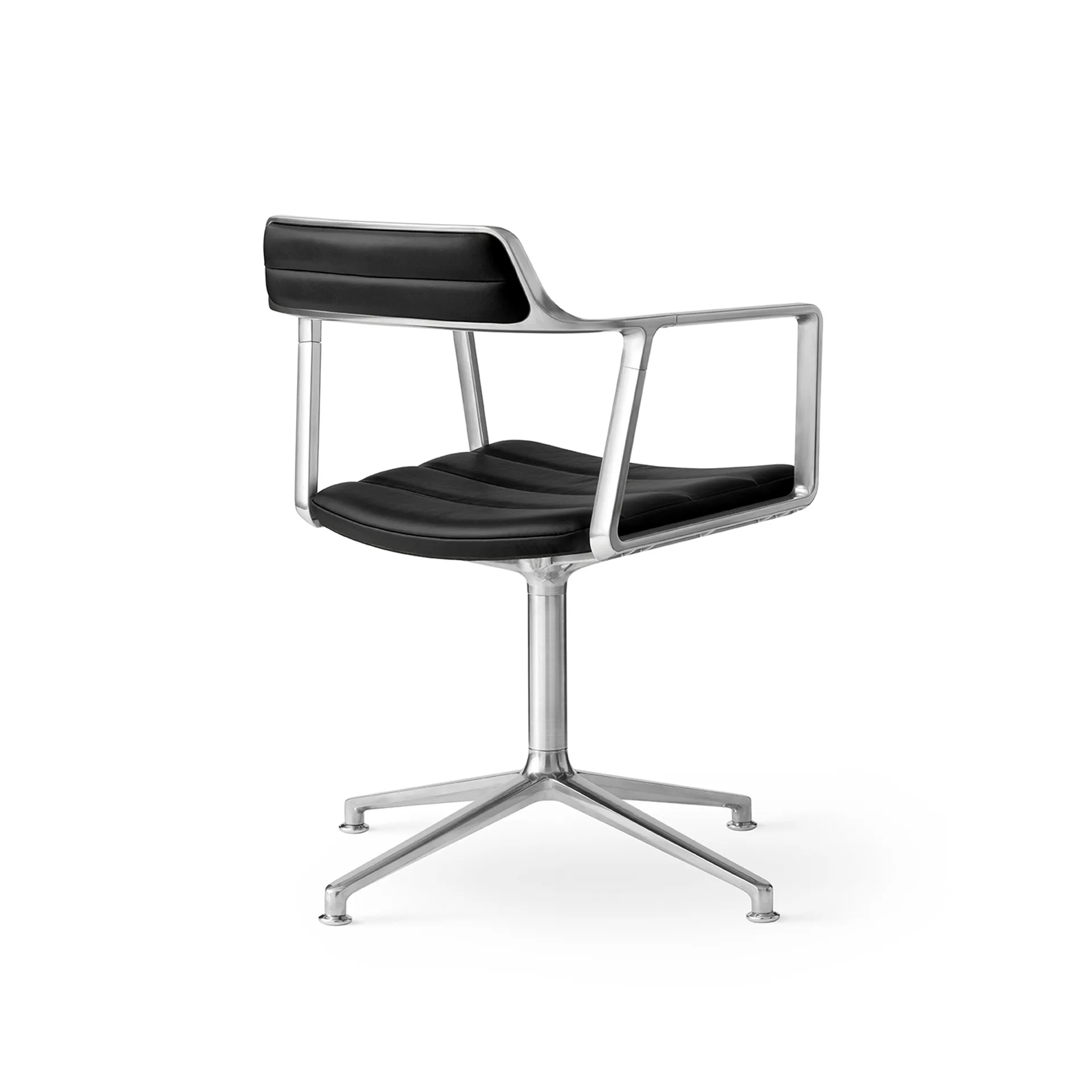 Vipp452 Swivel kontorsstol, Pol. aluminium-black leather Vipp