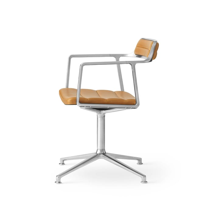 Vipp452 Swivel kontorsstol - Pol. aluminium-sand leather - Vipp