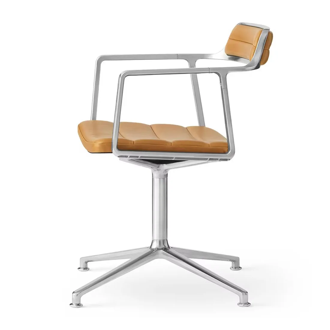 Vipp452 Swivel kontorsstol, Pol. aluminium-sand leather Vipp