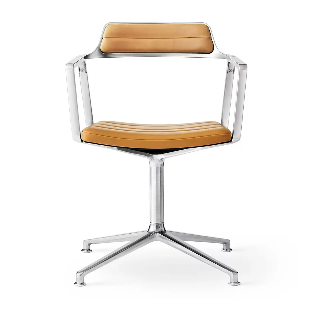 Vipp452 Swivel kontorsstol, Pol. aluminium-sand leather Vipp