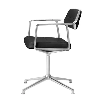 Vipp453 Swivel kontorsstol - Leather black-pol. aluminium - Vipp