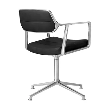 Vipp453 Swivel kontorsstol - Leather black-pol. aluminium - Vipp