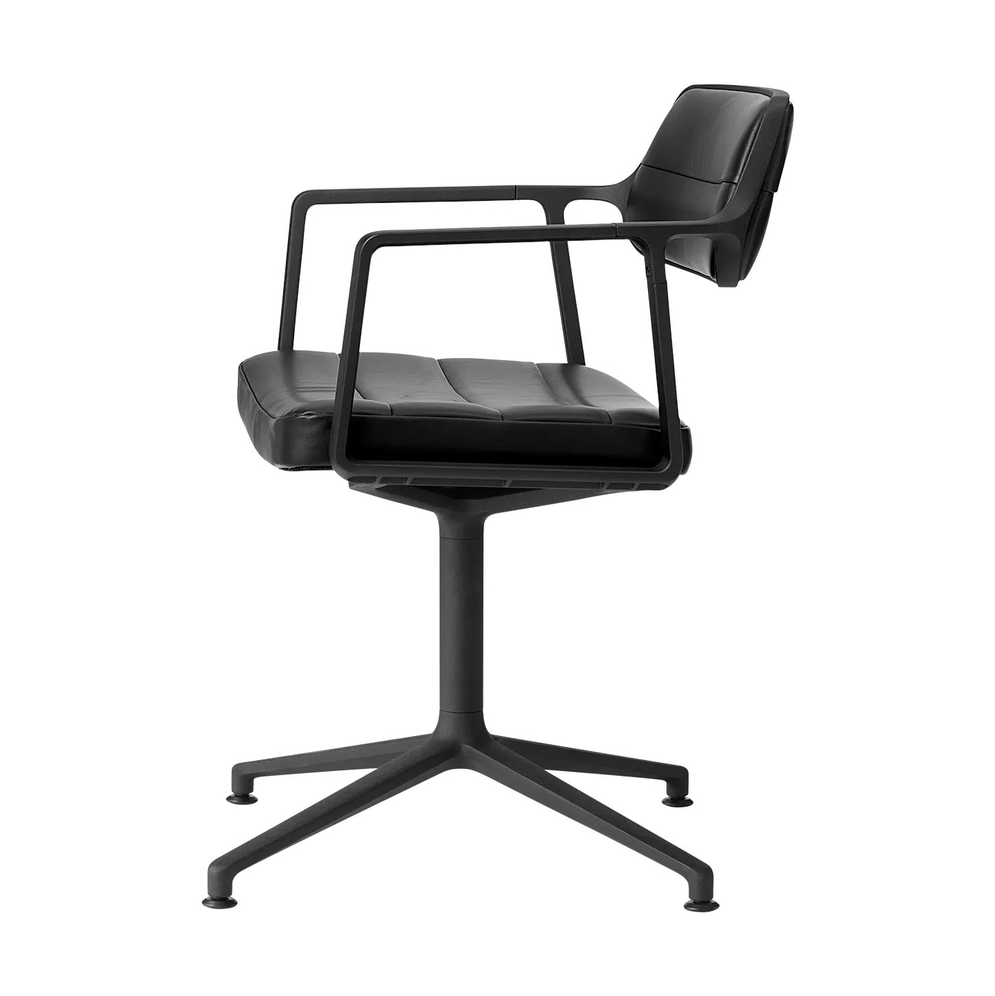 Vipp453 Swivel kontorsstol, Leather black-svart aluminium Vipp