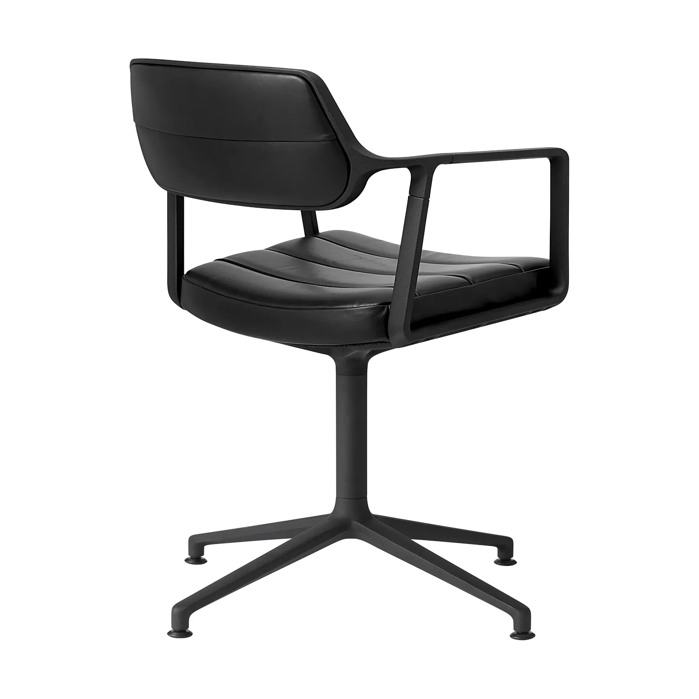 Vipp453 Swivel kontorsstol, Leather black-svart aluminium Vipp