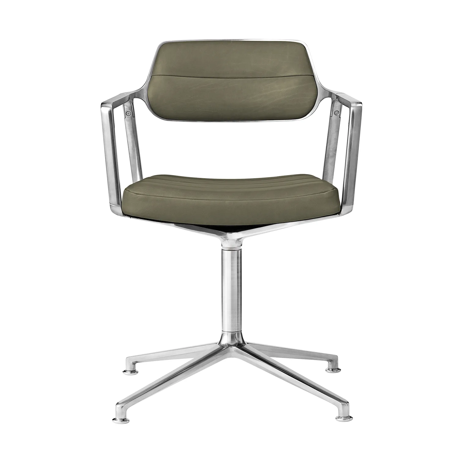 Vipp453 Swivel kontorsstol, Leather bosco green-pol. aluminium Vipp