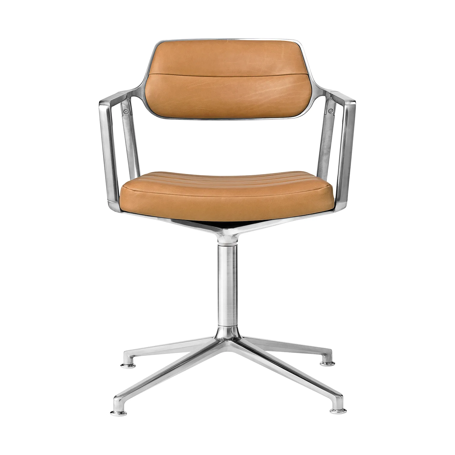 Vipp453 Swivel kontorsstol, Leather camel-pol. aluminium Vipp