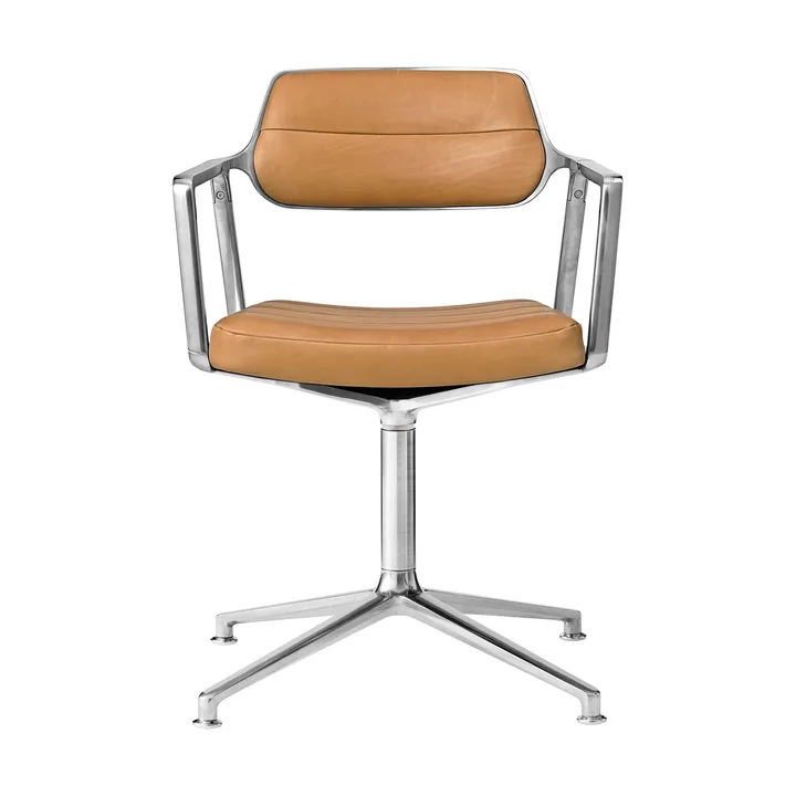 Vipp453 Swivel kontorsstol - Leather camel-pol. aluminium - Vipp