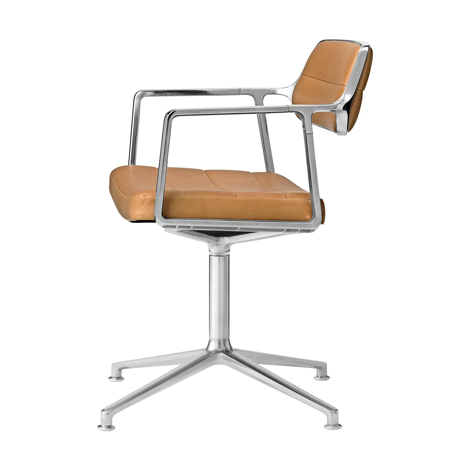 Vipp453 Swivel kontorsstol, Leather camel-pol. aluminium Vipp