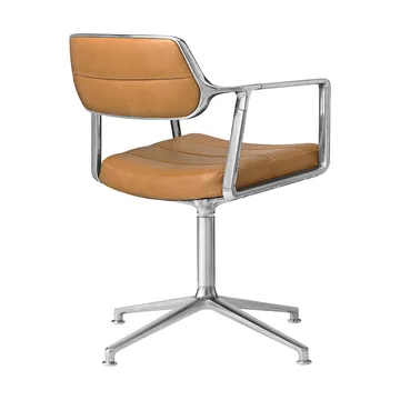 Vipp453 Swivel kontorsstol - Leather camel-pol. aluminium - Vipp