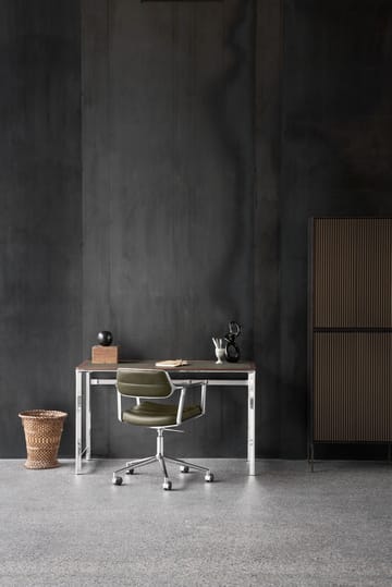 Vipp453+ Swivel kontorsstol med hjul - Pol. aluminium-black leather - Vipp