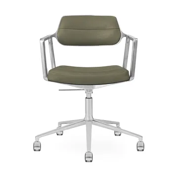 Vipp453+ Swivel kontorsstol med hjul - Pol. aluminium-bosco green - Vipp