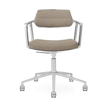 Vipp453+ Swivel kontorsstol med hjul - Pol. aluminium-dark sand - Vipp