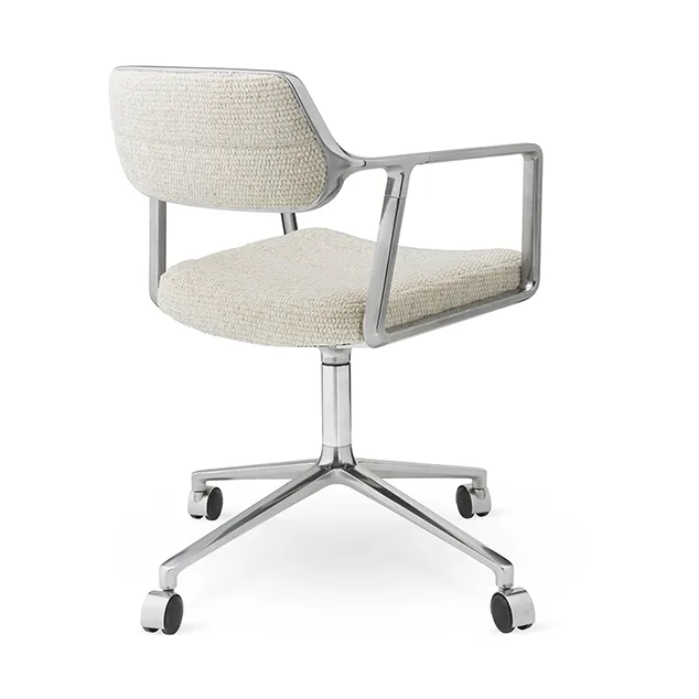 Vipp453 Swivel kontorsstol med hjul, Wavy off white-light grey-pol. aluminium Vipp