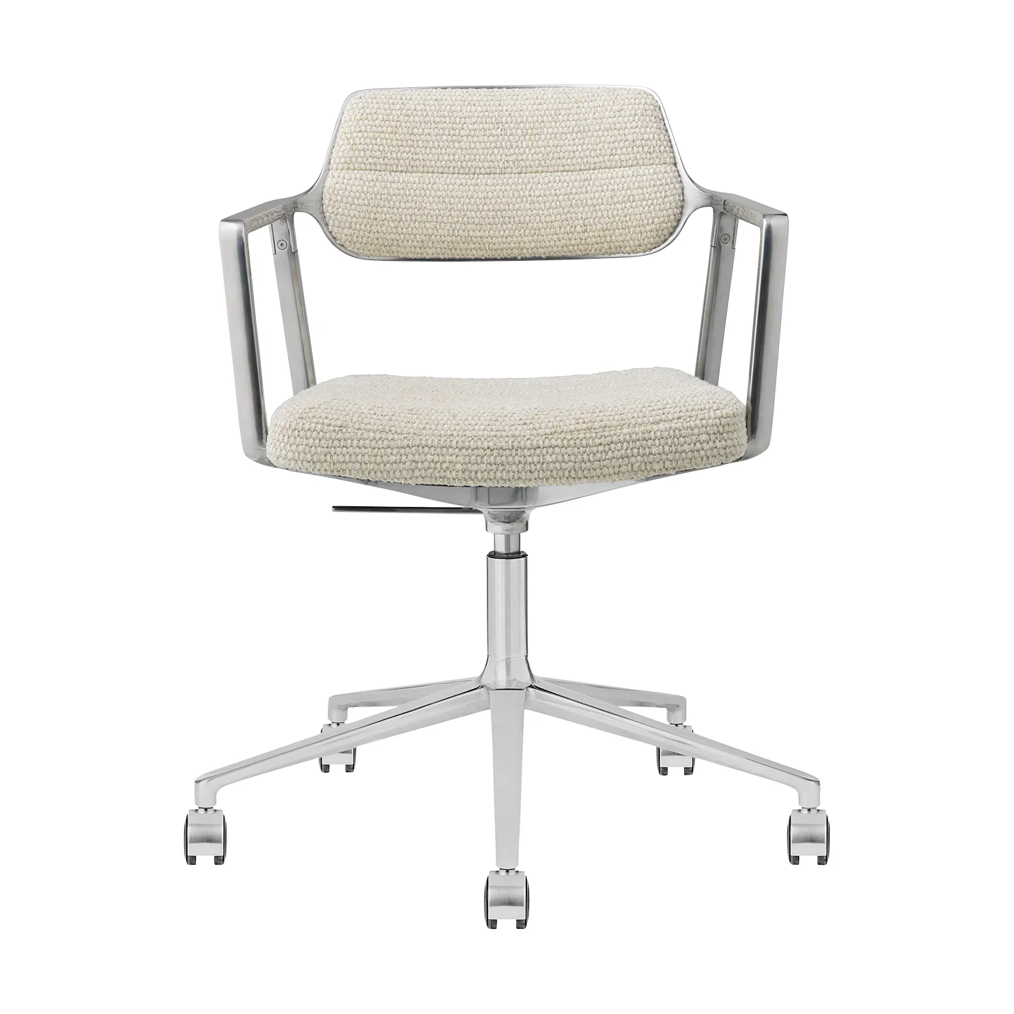 Vipp453+ Swivel kontorsstol med hjul, Wavy off white-light grey-pol. aluminium Vipp