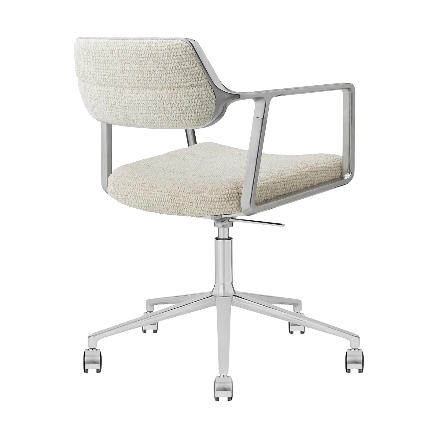 Vipp453+ Swivel kontorsstol med hjul, Wavy off white-light grey-pol. aluminium Vipp