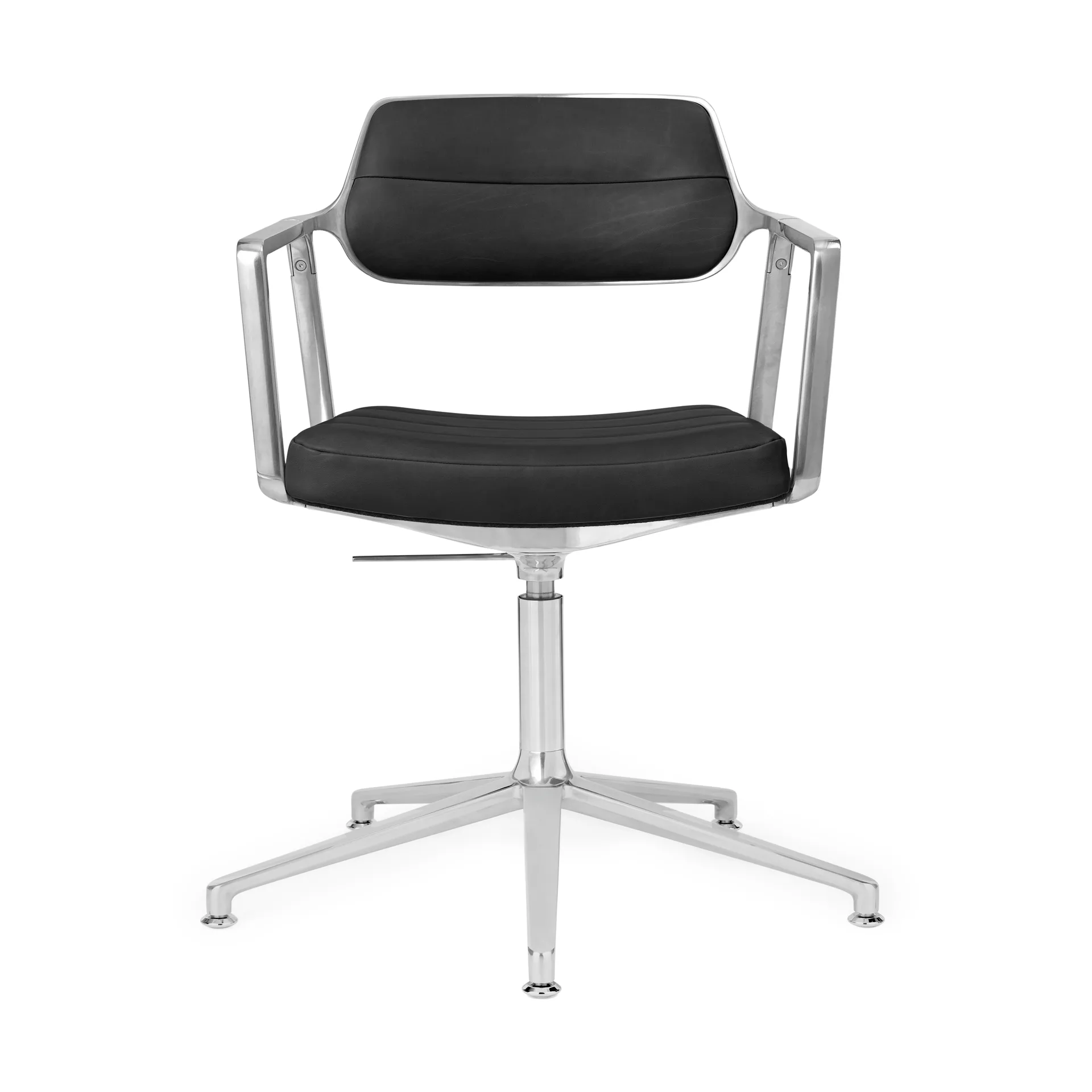 Vipp453+ Swivel kontorsstol, Pol. aluminium-black leather Vipp
