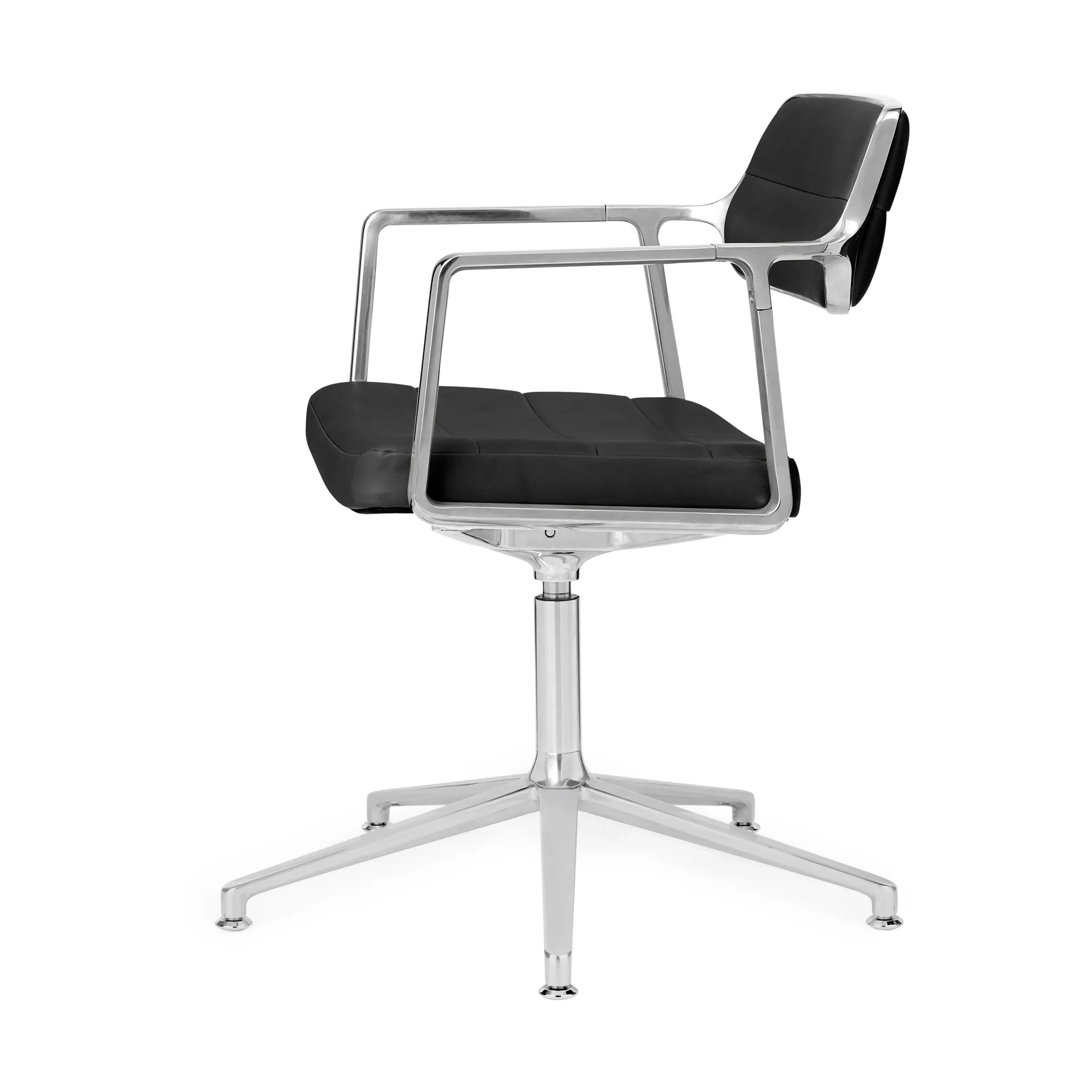 Vipp453+ Swivel kontorsstol, Pol. aluminium-black leather Vipp