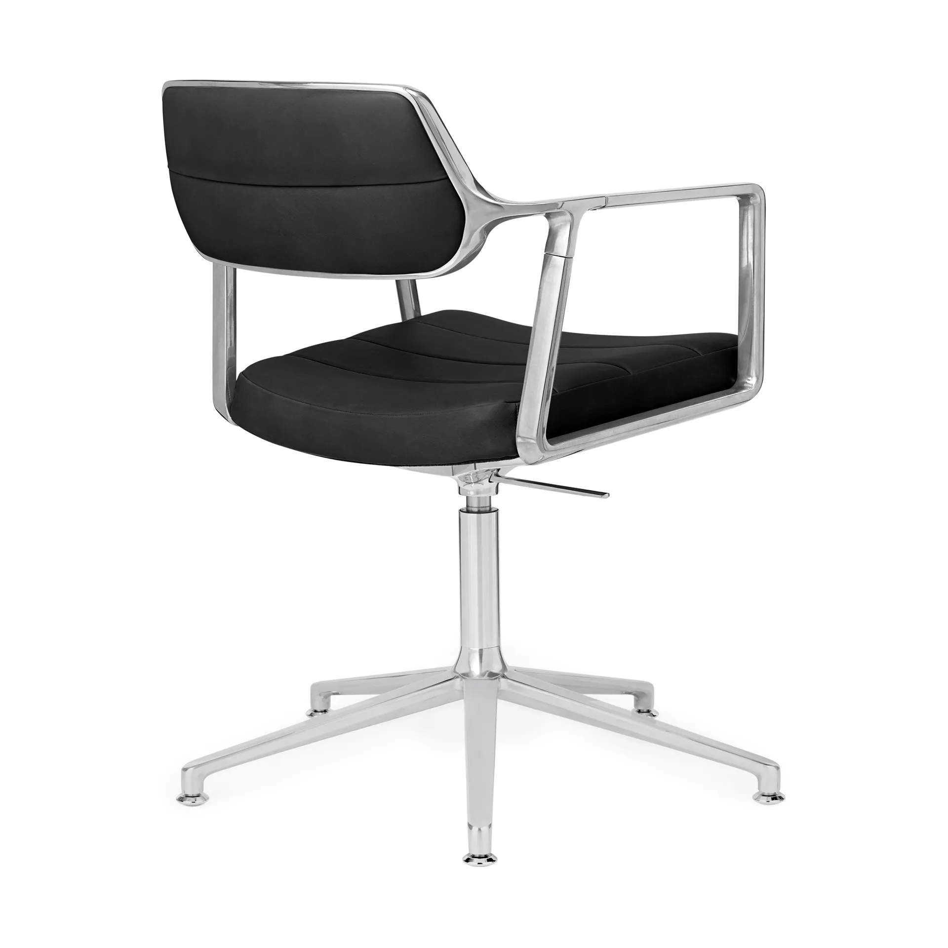 Vipp453+ Swivel kontorsstol, Pol. aluminium-black leather Vipp