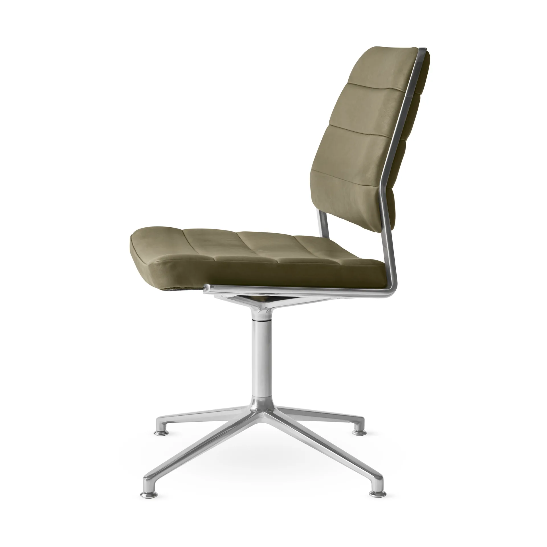 Vipp454 Swivel chair kontorsstol, Bosco leather green-polished aluminium Vipp
