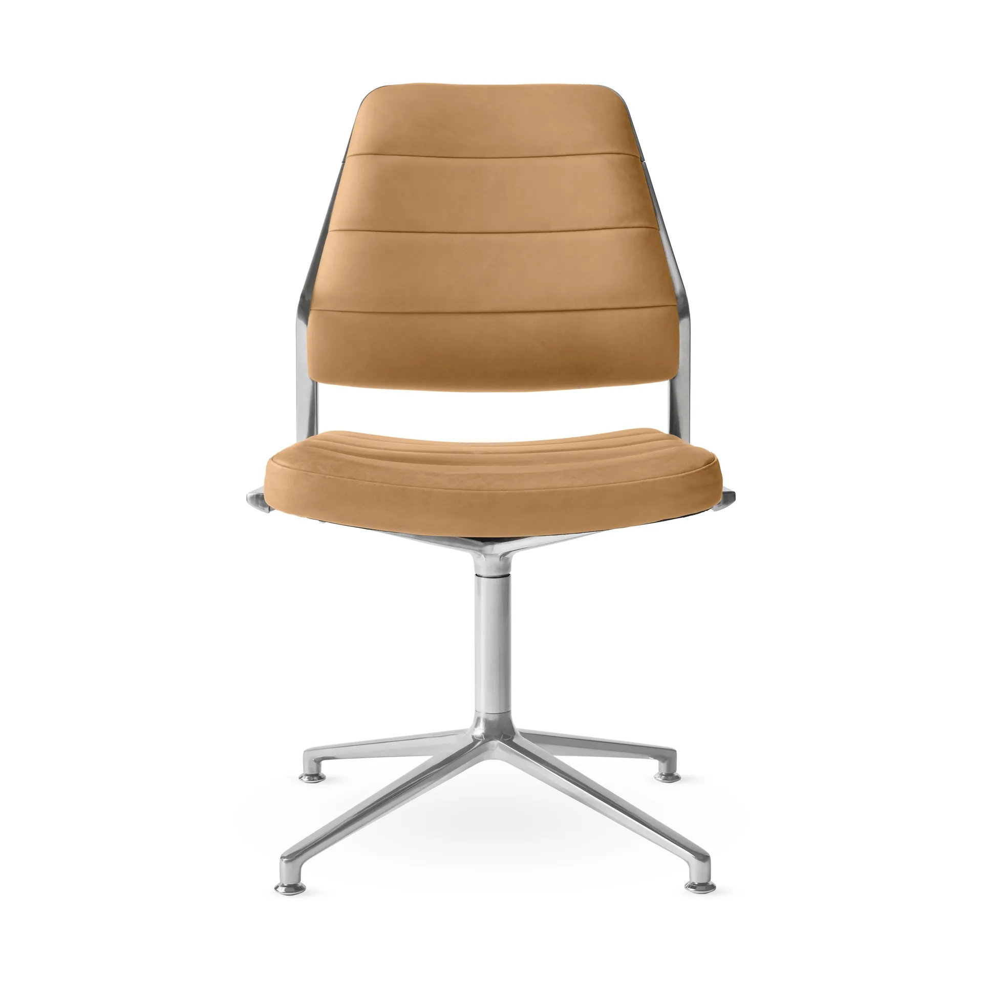 Vipp454 Swivel chair kontorsstol, Camel leather-polished aluminium Vipp