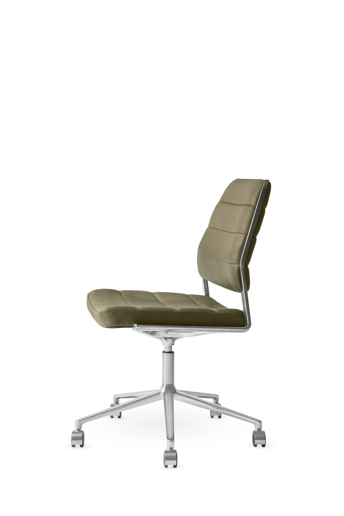 Vipp454+ Swivel chair kontorsstol med hjul, Bosco leather green-polished aluminium Vipp Vipp454+ Swivel chair kontorsstol med hjul, Bosco leather green-polished aluminium Vipp