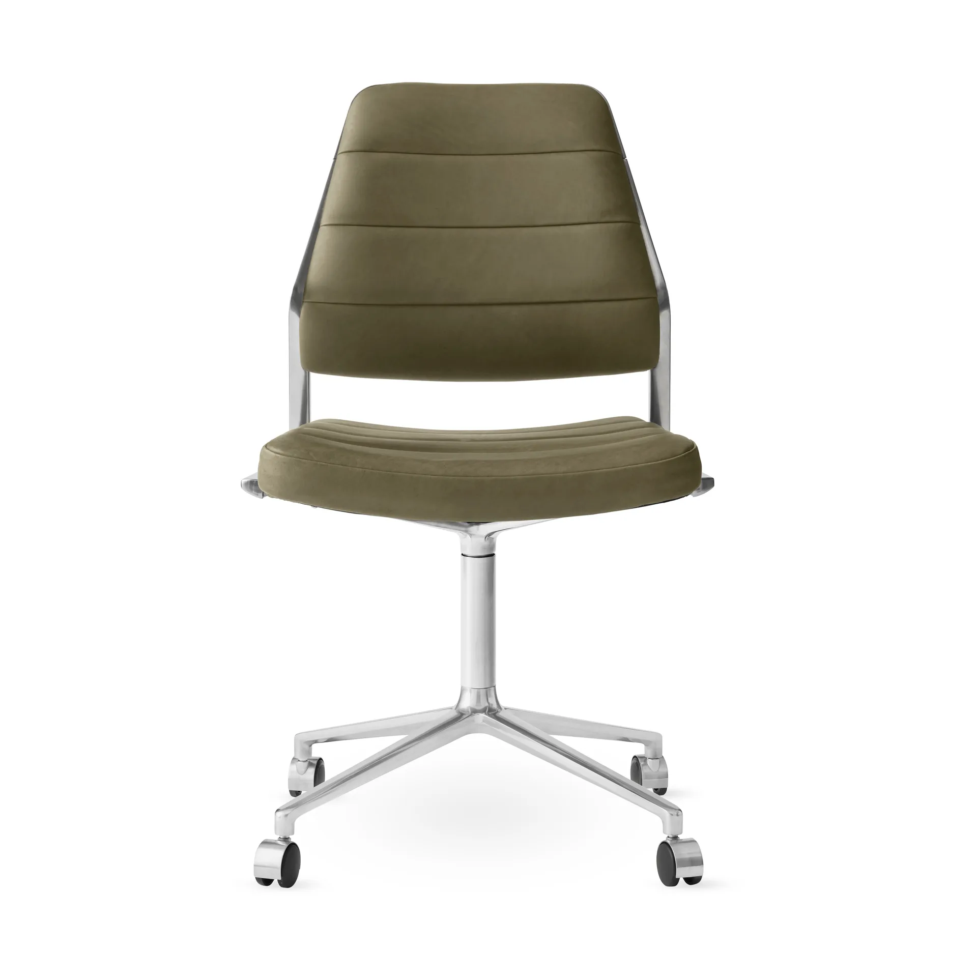 Vipp454 Swivel chair kontorsstol med hjul, Bosco leather green-polished aluminium Vipp Vipp454 Swivel chair kontorsstol med hjul, Bosco leather green-polished aluminium Vipp