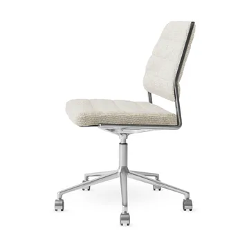 Vipp454+ Swivel chair kontorsstol med hjul - Wavy-polished aluminium - Vipp