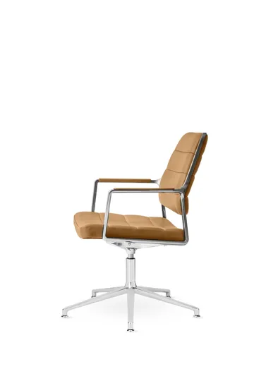 Vipp455+ Swivel chair kontorsstol - Camel leather-polished aluminium - Vipp
