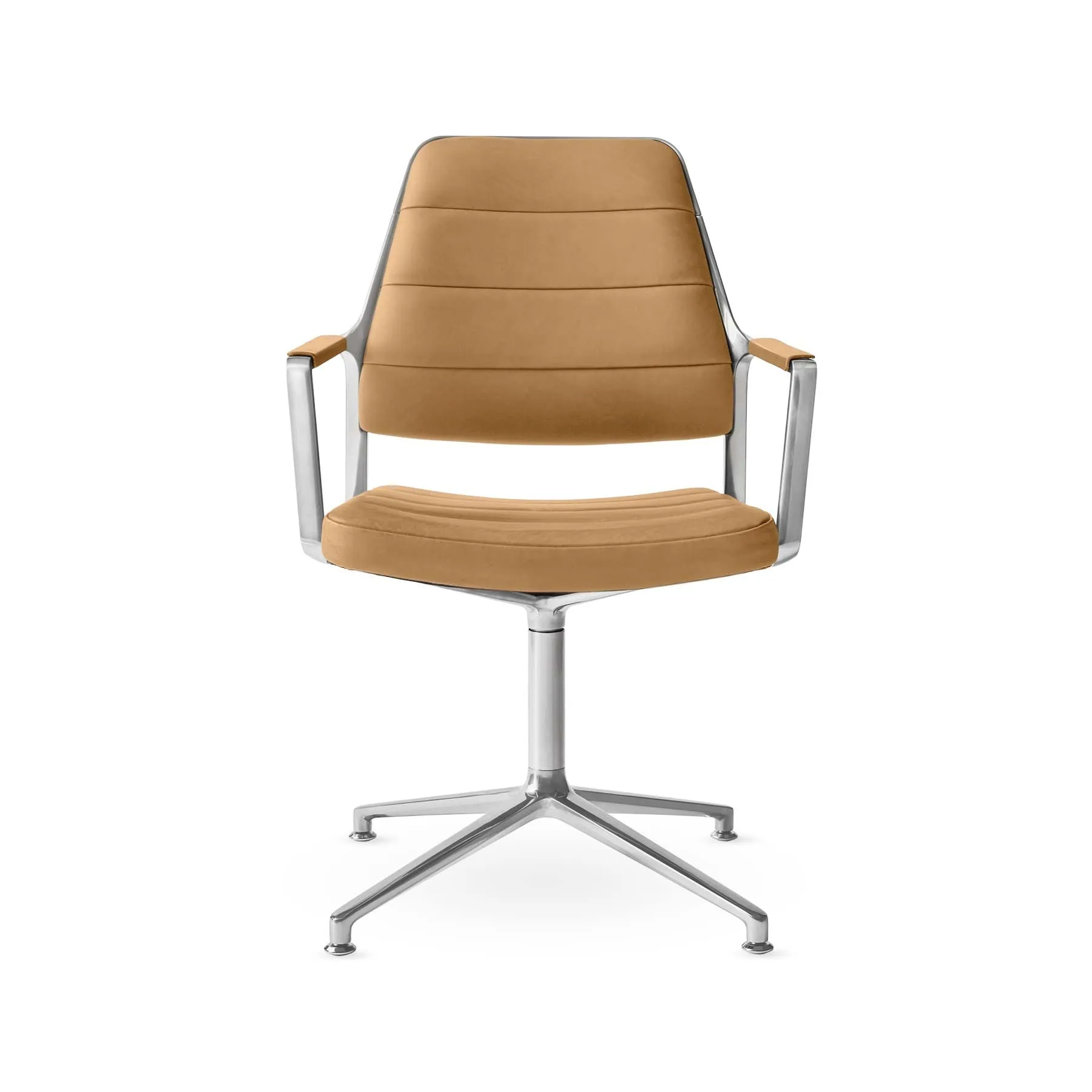 Vipp455 Swivel chair kontorsstol, Camel leather-polished aluminium Vipp