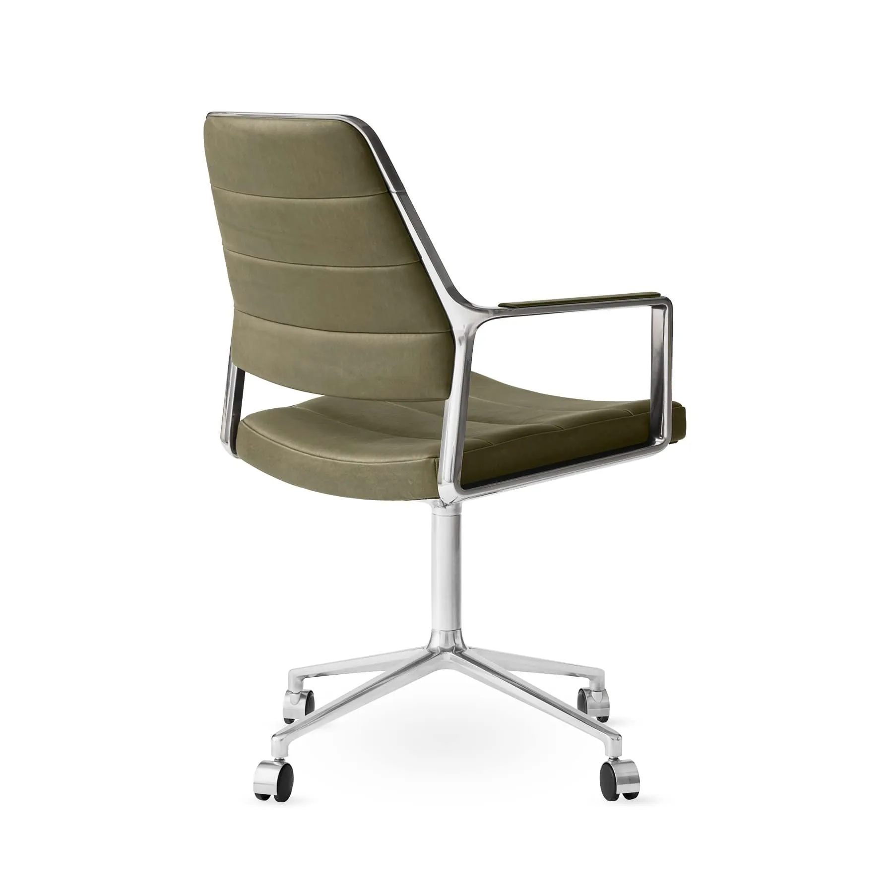 Vipp455 Swivel chair kontorsstol med hjul, Bosco leather green-polished aluminium Vipp Vipp455 Swivel chair kontorsstol med hjul, Bosco leather green-polished aluminium Vipp