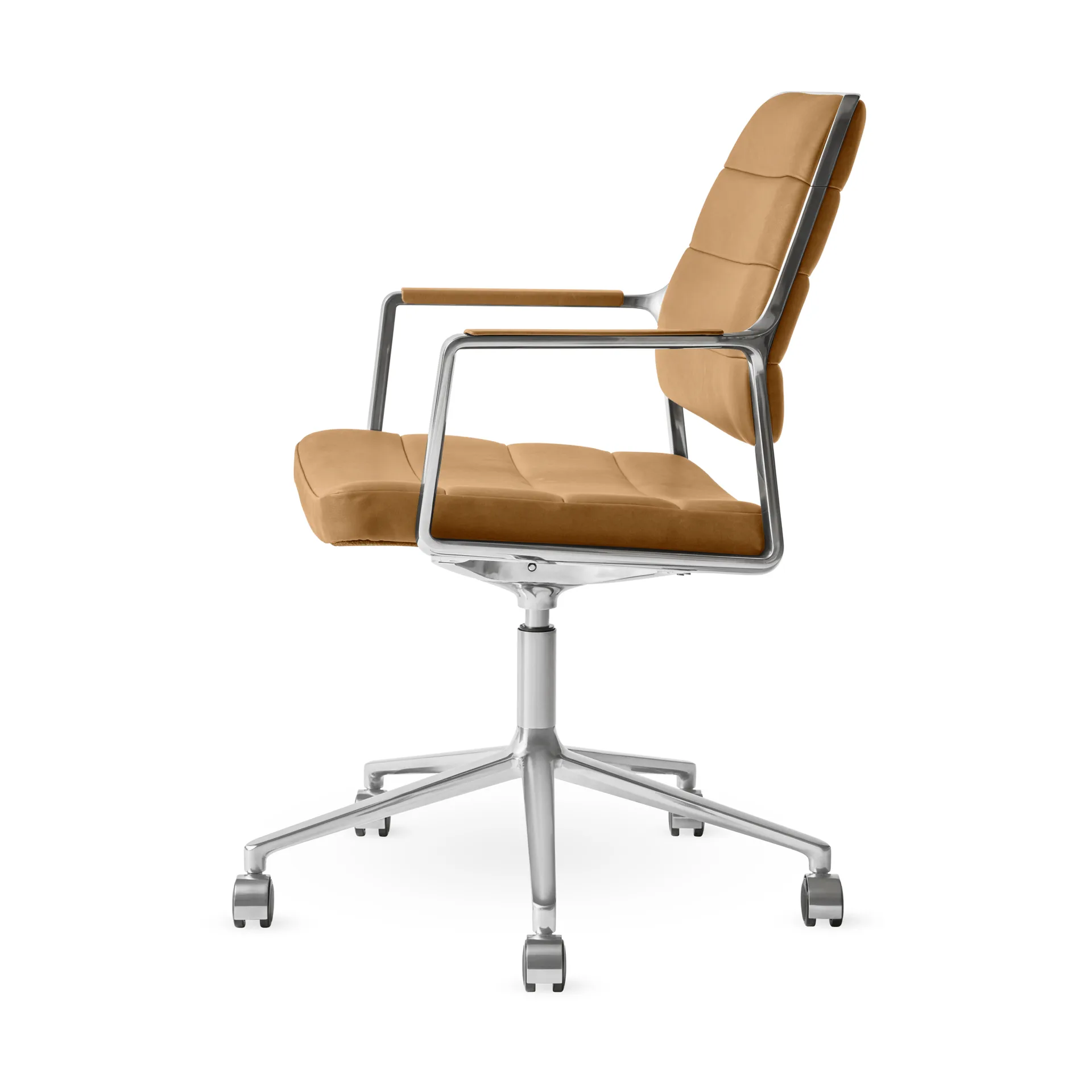Vipp455+ Swivel chair kontorsstol med hjul, Camel leather-polished aluminium Vipp Vipp455+ Swivel chair kontorsstol med hjul, Camel leather-polished aluminium Vipp