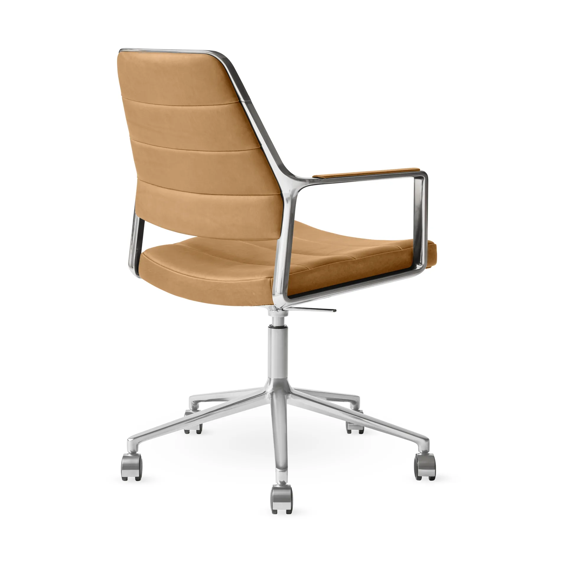 Vipp455+ Swivel chair kontorsstol med hjul, Camel leather-polished aluminium Vipp Vipp455+ Swivel chair kontorsstol med hjul, Camel leather-polished aluminium Vipp