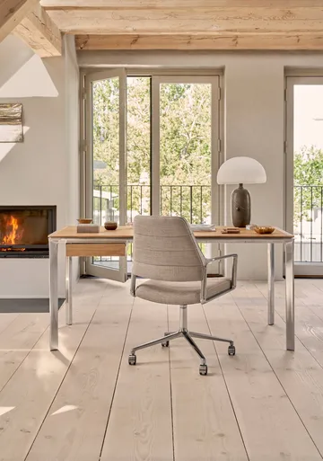 Vipp455 Swivel chair kontorsstol med hjul - Tide dark sand-polished aluminium - Vipp