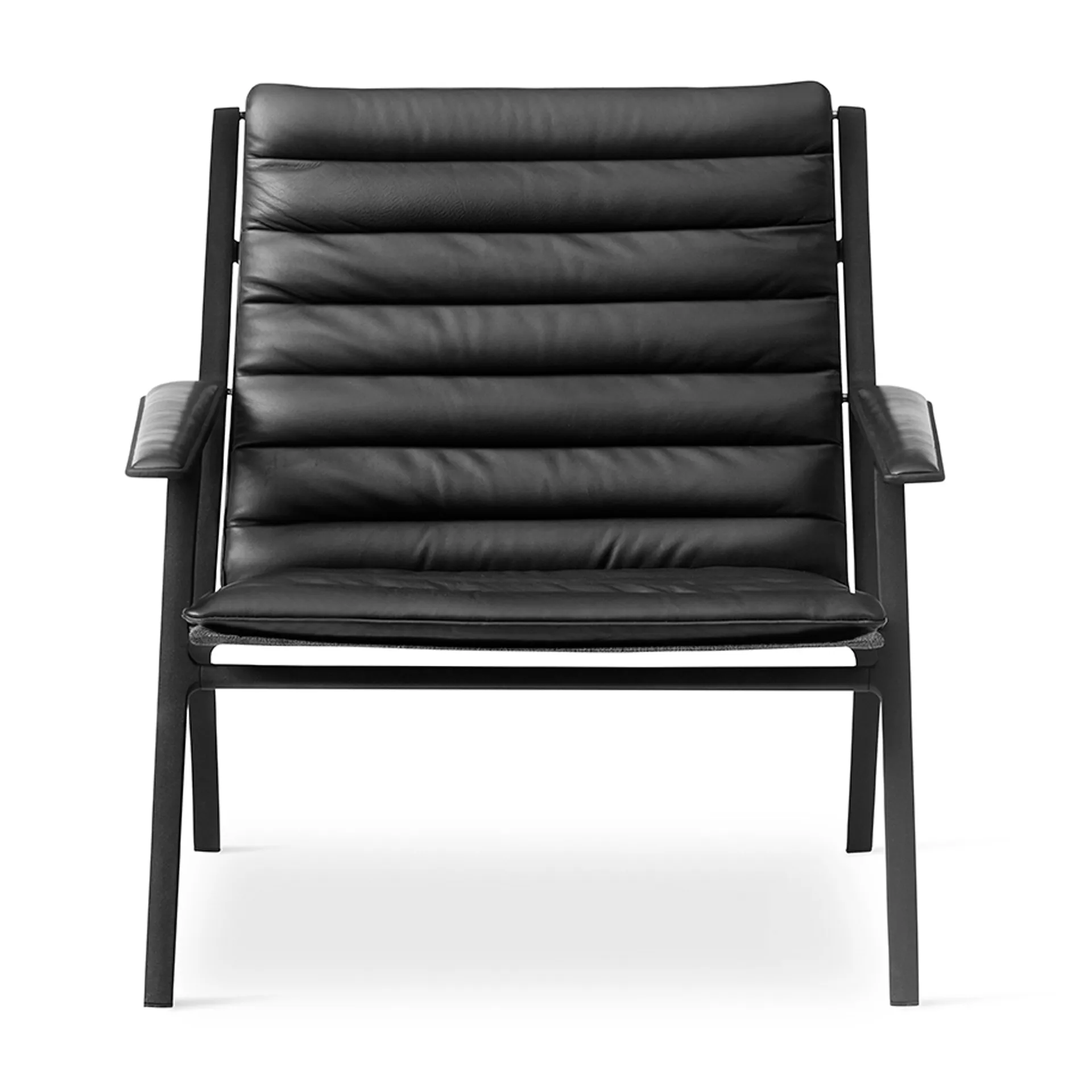 Vipp456 loungefåtölj, Black aluminium-black leather Vipp