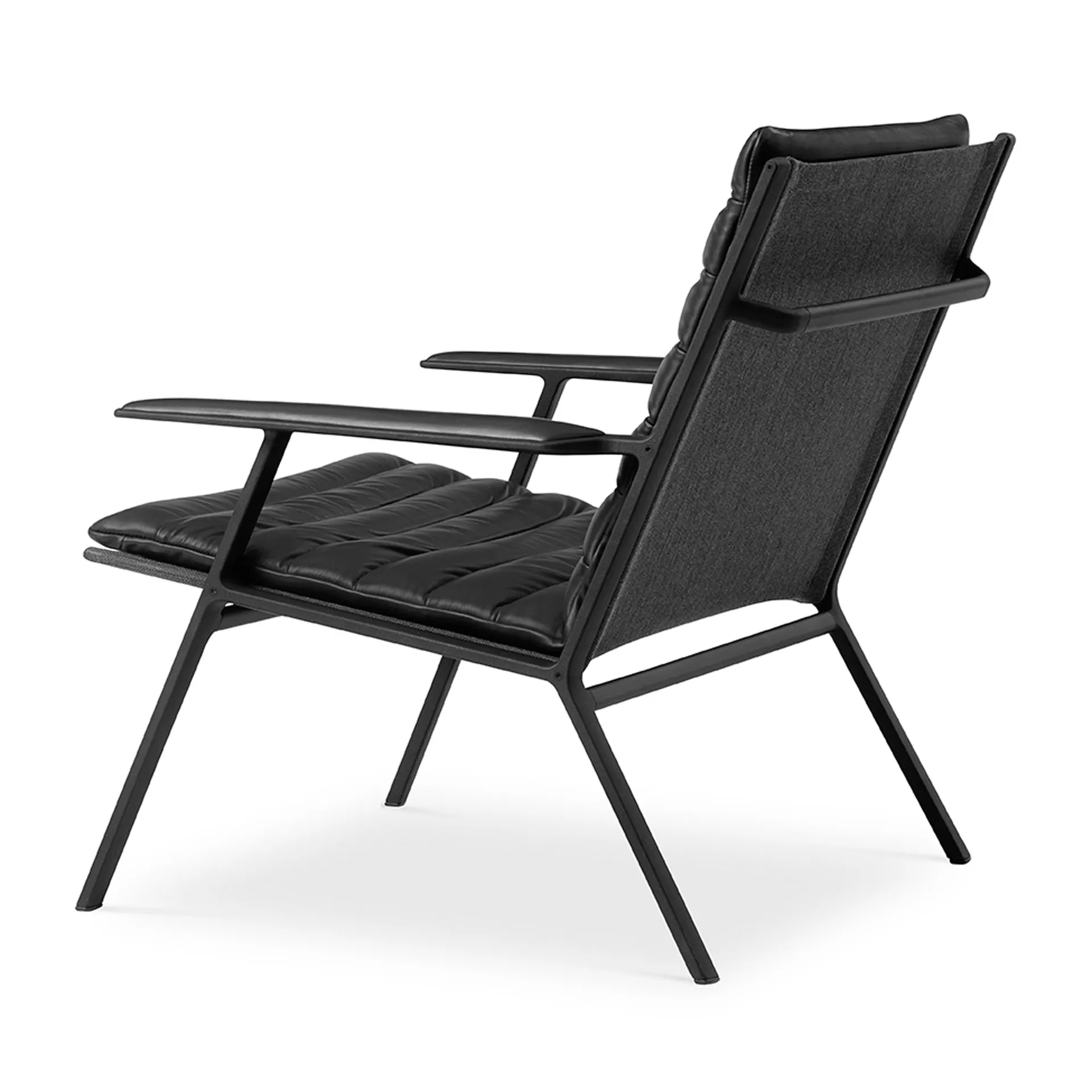 Vipp456 loungefåtölj, Black aluminium-black leather Vipp