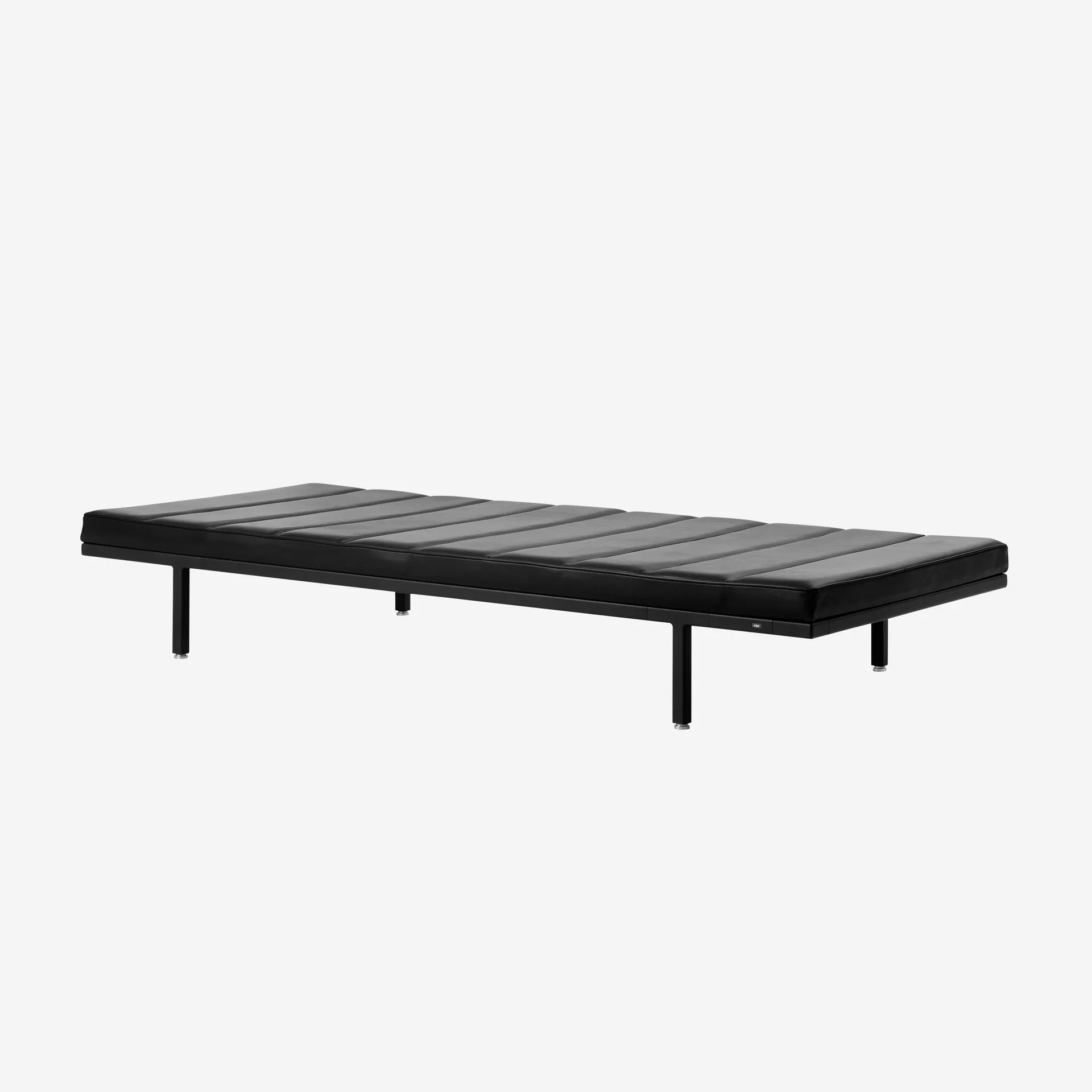 Vipp461 dagbädd 200x85x31,5 cm, Black aluminium-black leather Vipp