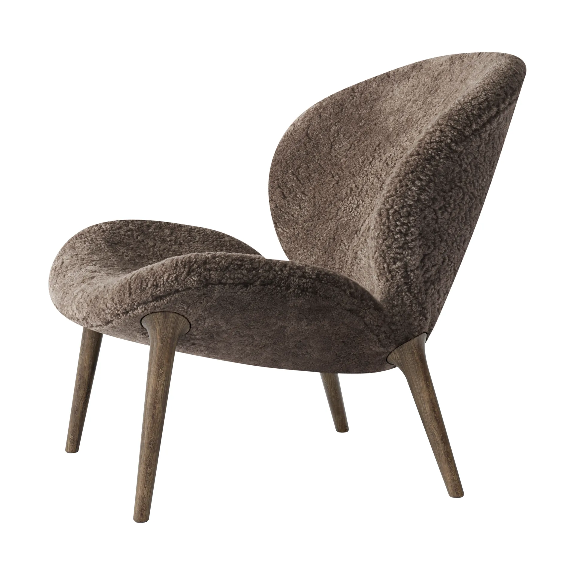 Vipp469 Lodge loungefåtölj low back, Curly 07 umber-dark oak Vipp