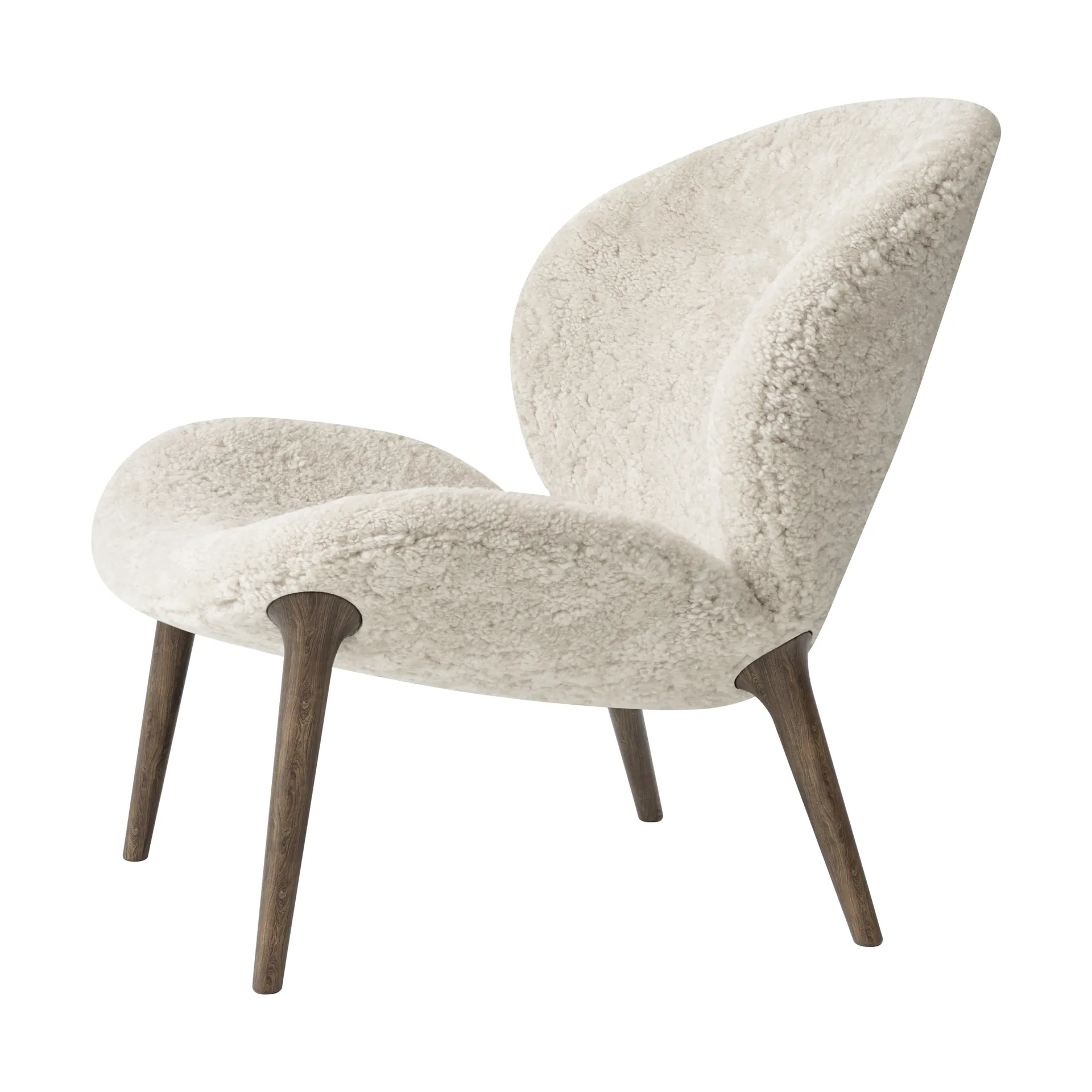 Vipp469 Lodge loungefåtölj low back, Curly 09 off white-dark oak Vipp