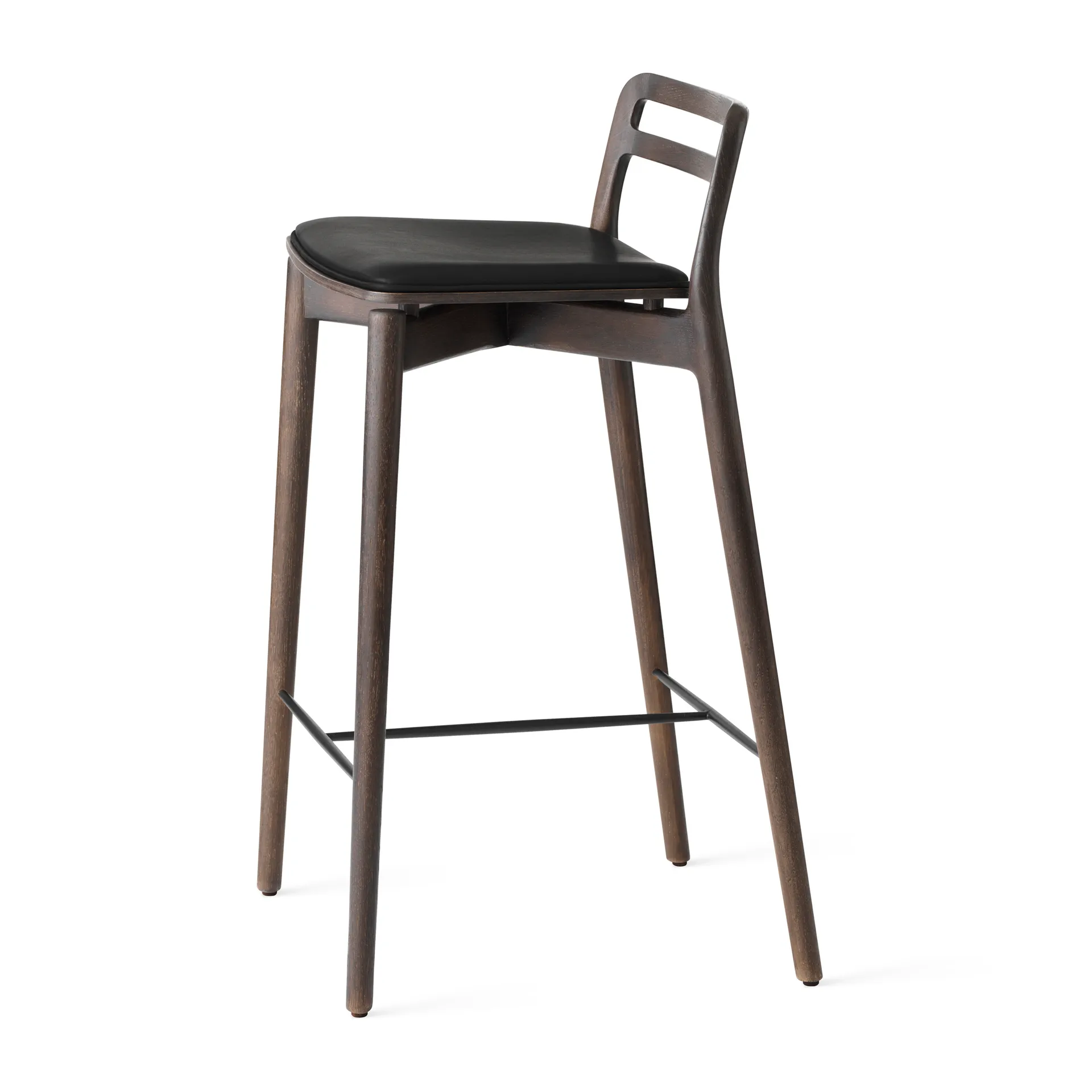 Vipp484 Cabin counter barstol 83 cm, Dark oak-black leather Vipp