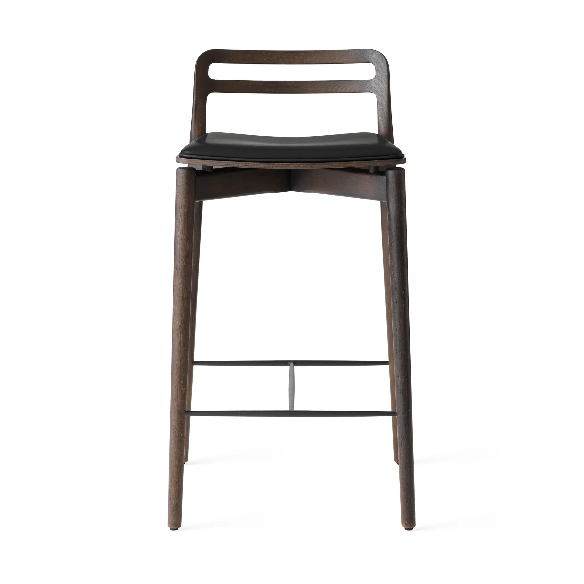 Vipp484 Cabin counter barstol 83 cm, Dark oak-black leather Vipp