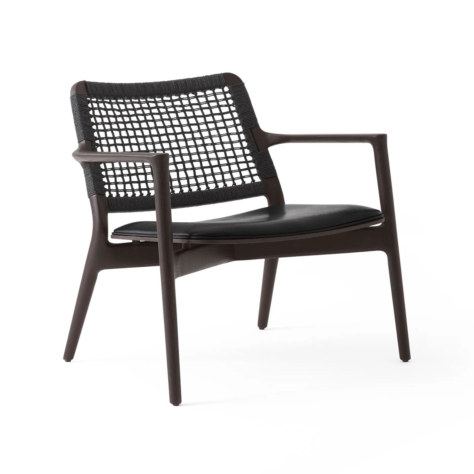 Vipp488 Cabin loungefåtölj, Dark oak-black leather Vipp