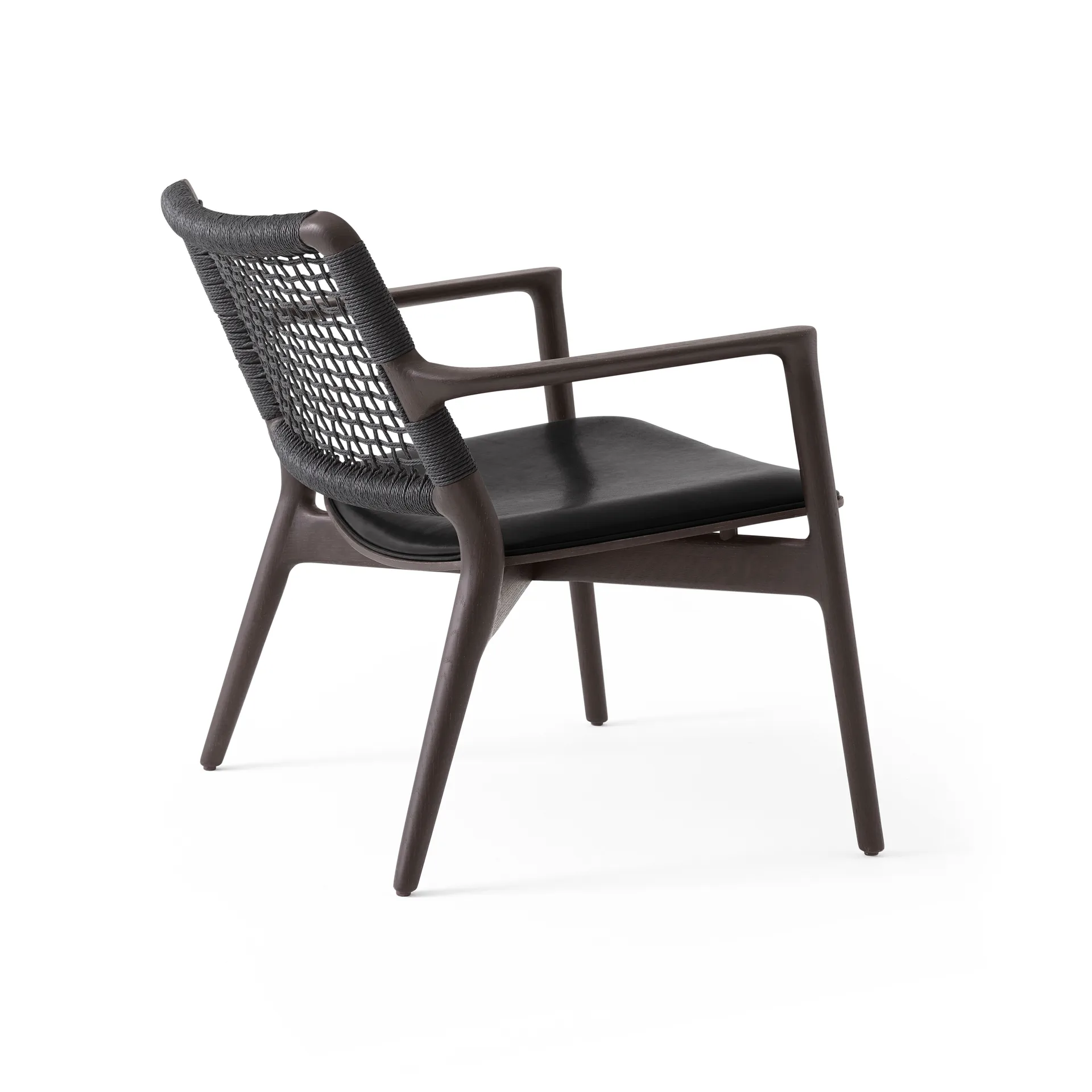 Vipp488 Cabin loungefåtölj, Dark oak-black leather Vipp