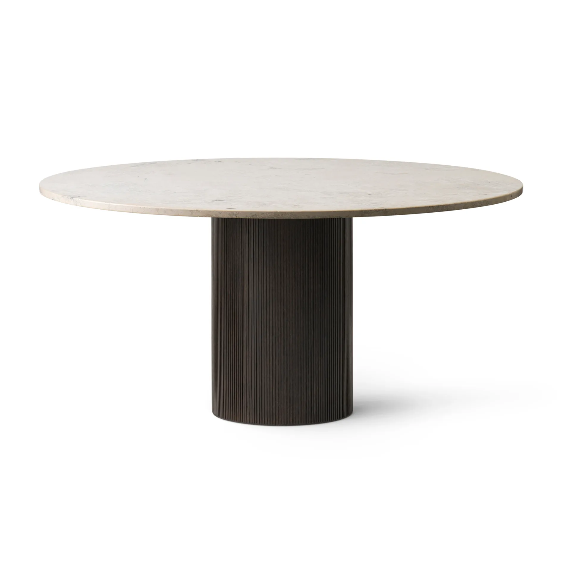 Vipp495 Cabin matbord Ø150 cm, Light Jura marble-dark oak Vipp